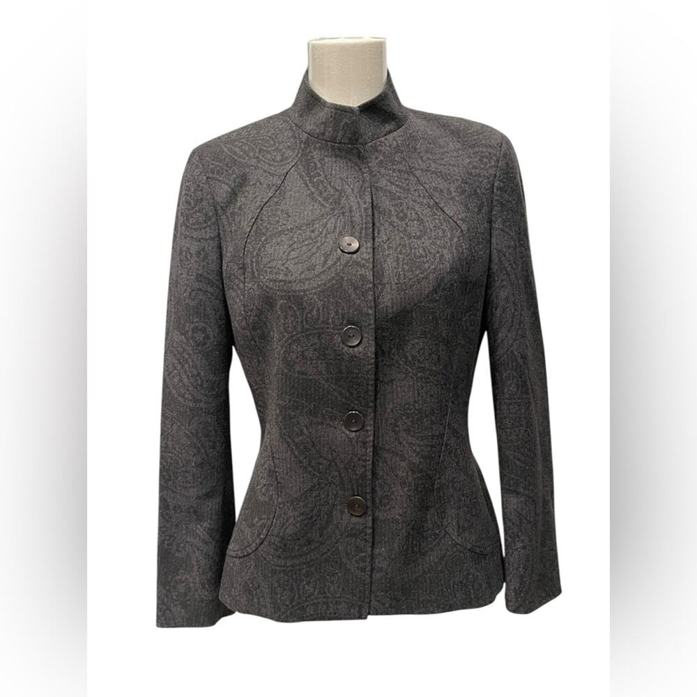 Zanella Charcoal Paisley Blazer Size:8